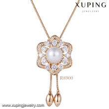 Xuping 18k or perle collier conceptions, femmes dernières perle collier conceptions, mode unique collier de perles bijoux